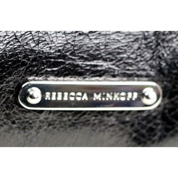 REBECCA MINKOFF BLACK GENUINE LEATHER BACKPACK CONVERTIBLE SHOULDER BAG PURSE - Picture 8 of 13